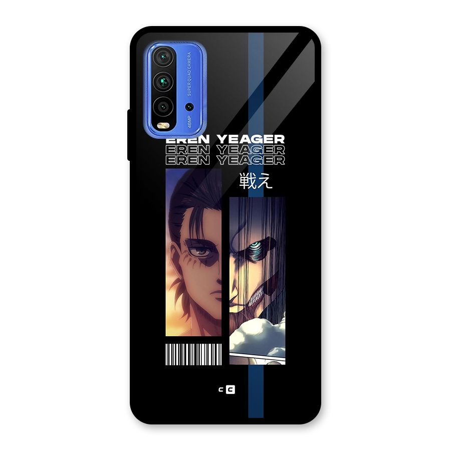 Eren Yeager Angry Glass Back Case for Redmi 9 Power