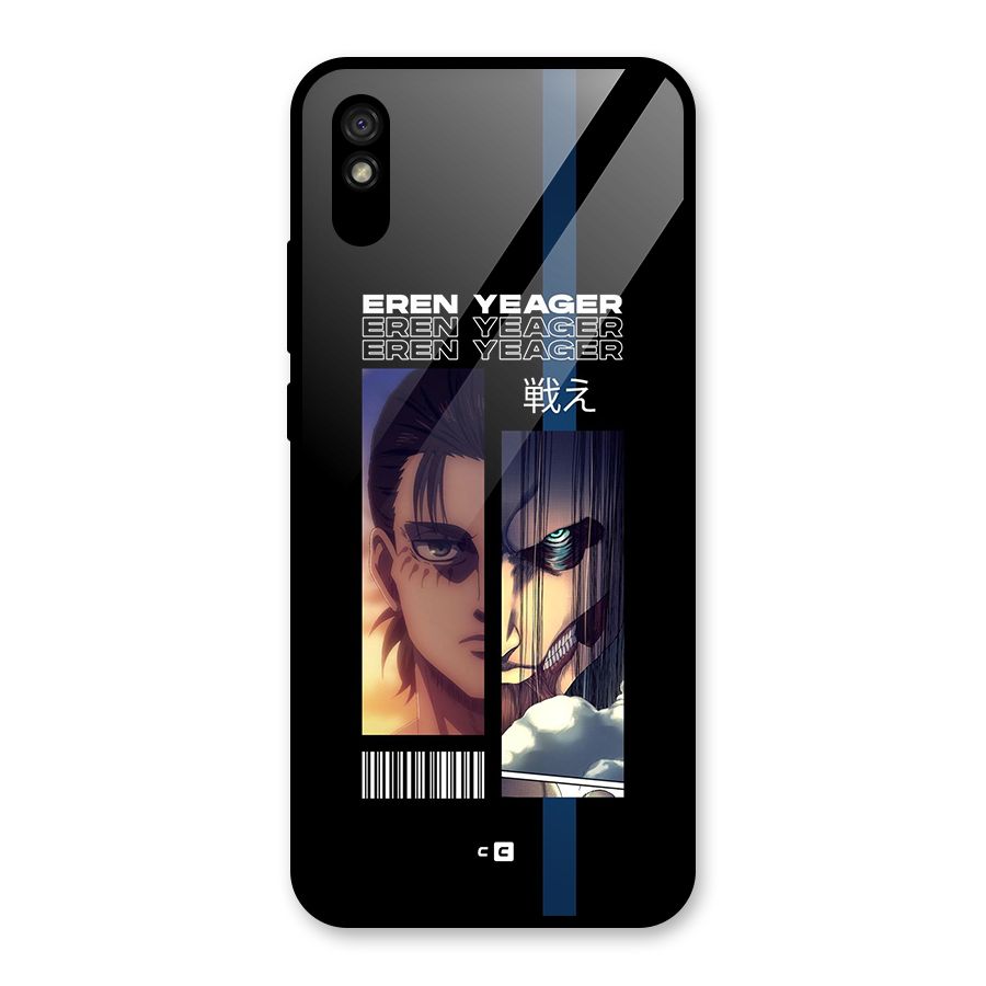 Eren Yeager Angry Glass Back Case for Redmi 9i