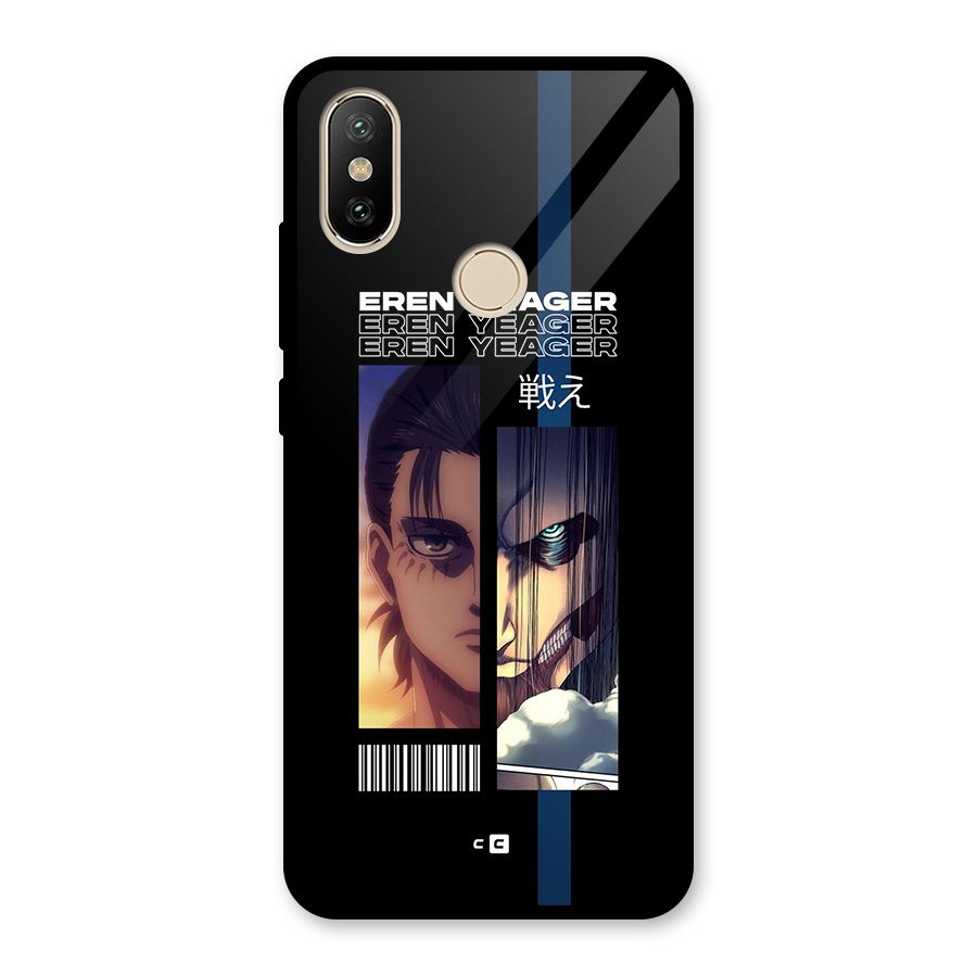 Eren Yeager Angry Glass Back Case for Redmi A2