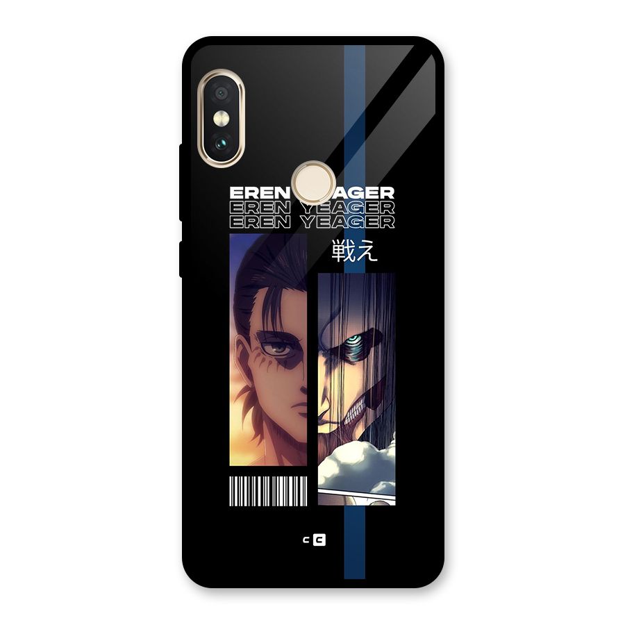 Eren Yeager Angry Glass Back Case for Redmi Note 5 Pro