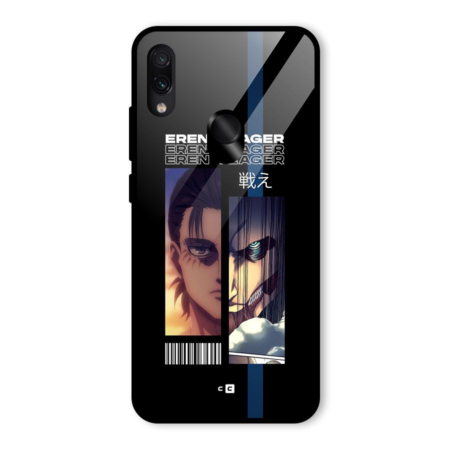 Eren Yeager Angry Glass Back Case for Redmi Note 7 Pro