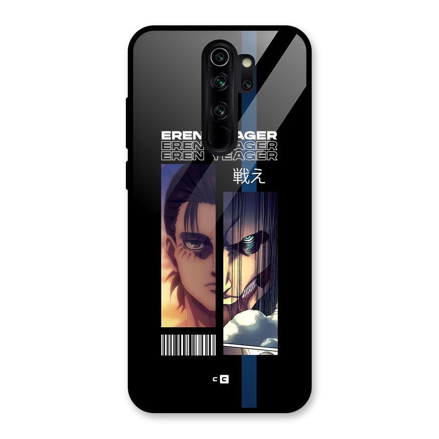 Eren Yeager Angry Glass Back Case for Redmi Note 8 Pro