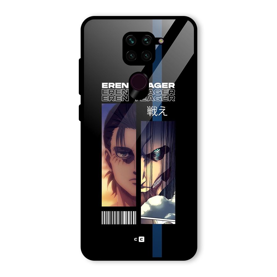 Eren Yeager Angry Glass Back Case for Redmi Note 9