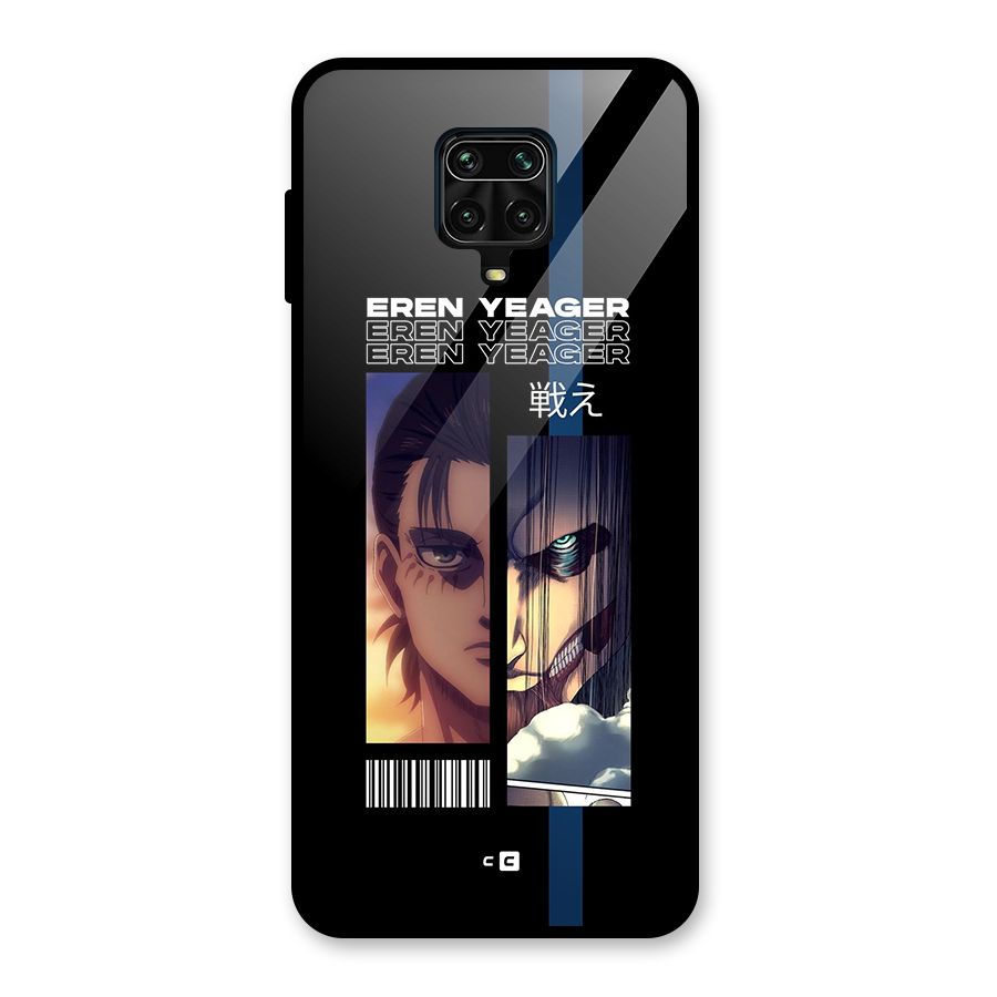 Eren Yeager Angry Glass Back Case for Redmi Note 9 Pro