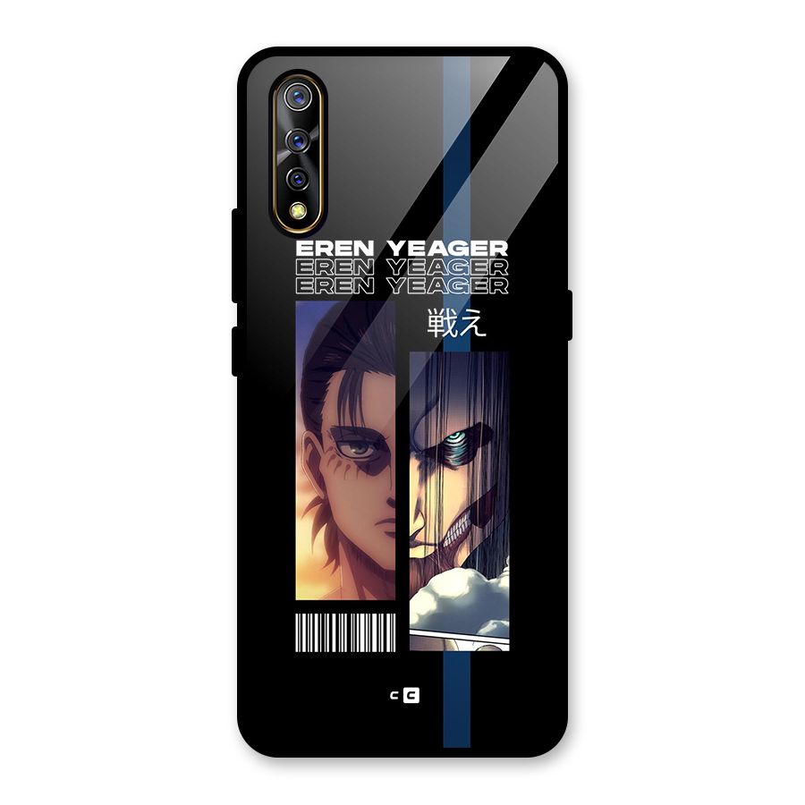 Eren Yeager Angry Glass Back Case for Vivo S1