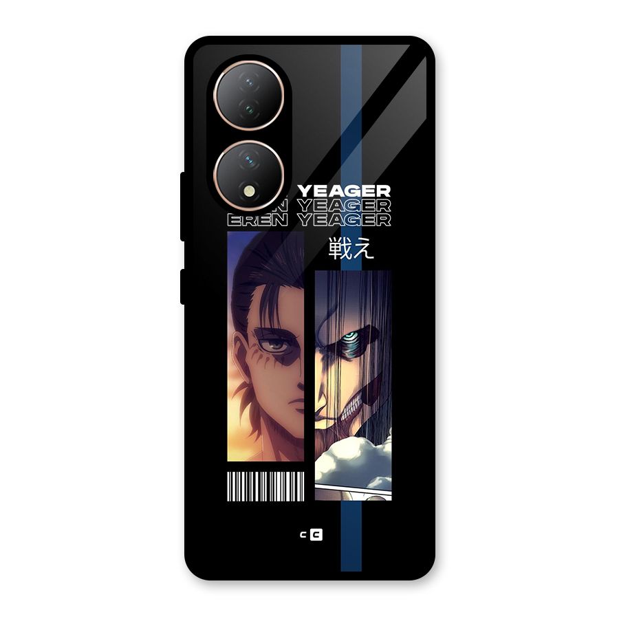 Eren Yeager Angry Glass Back Case for Vivo T2