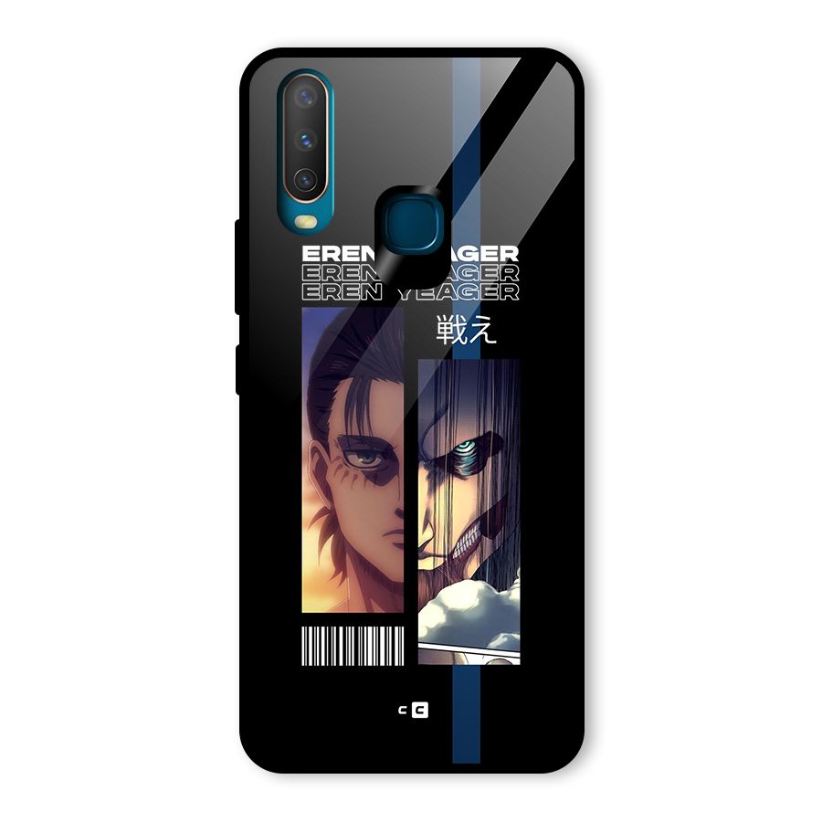 Eren Yeager Angry Glass Back Case for Vivo U10
