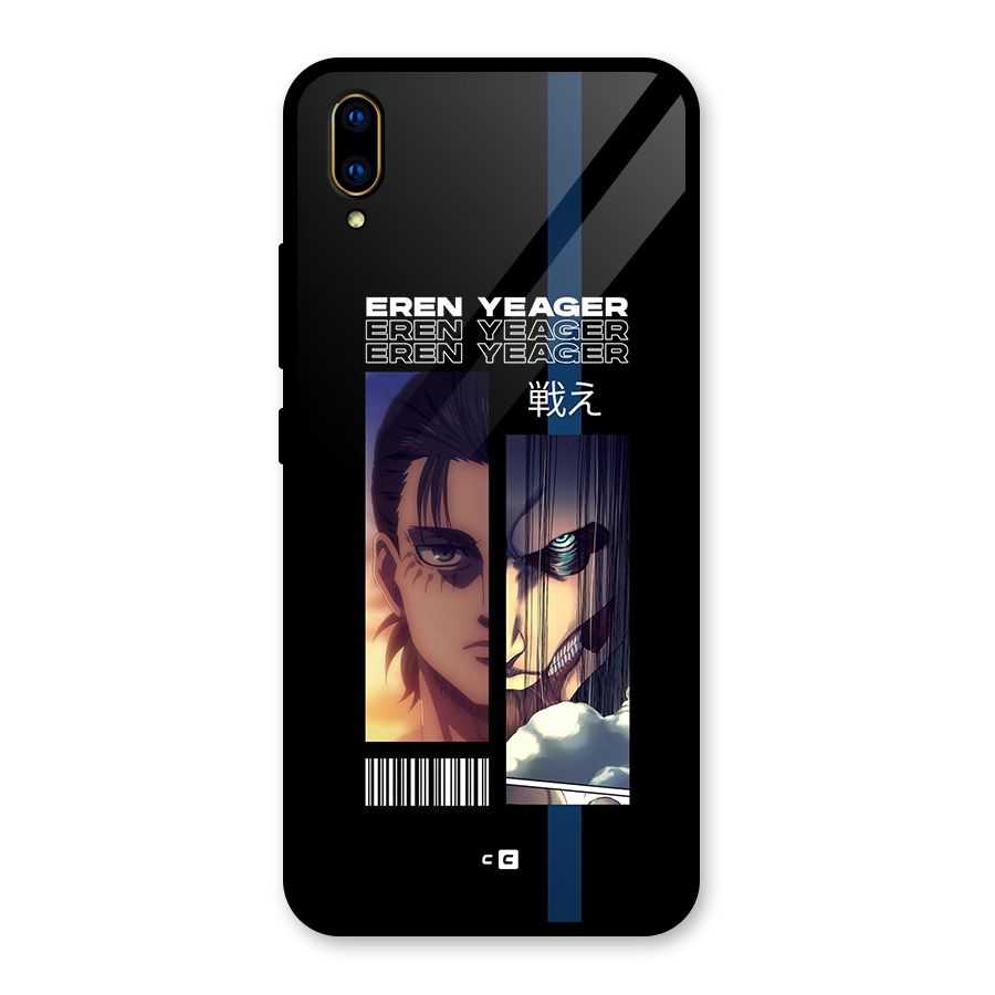 Eren Yeager Angry Glass Back Case for Vivo V11 Pro
