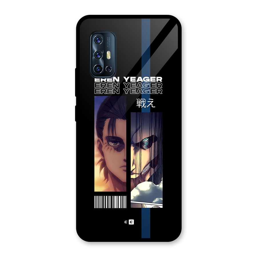 Eren Yeager Angry Glass Back Case for Vivo V17