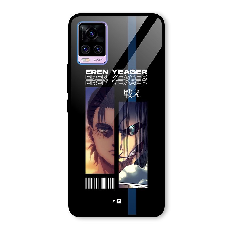 Eren Yeager Angry Glass Back Case for Vivo V20 Pro