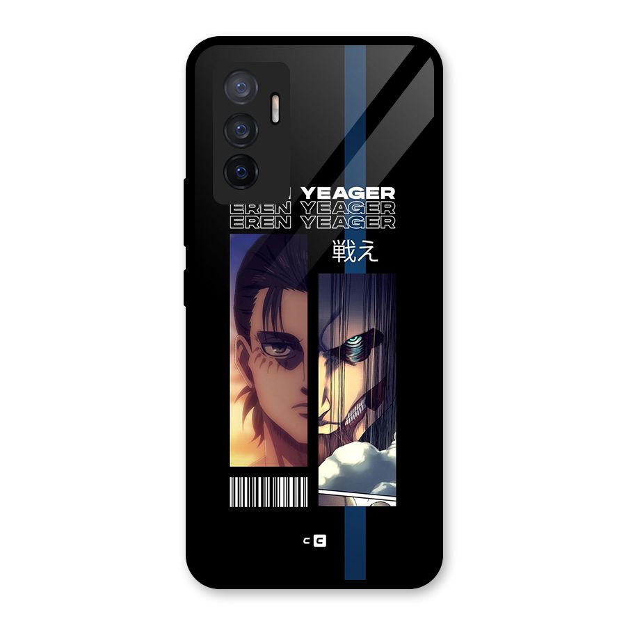 Eren Yeager Angry Glass Back Case for Vivo V23e