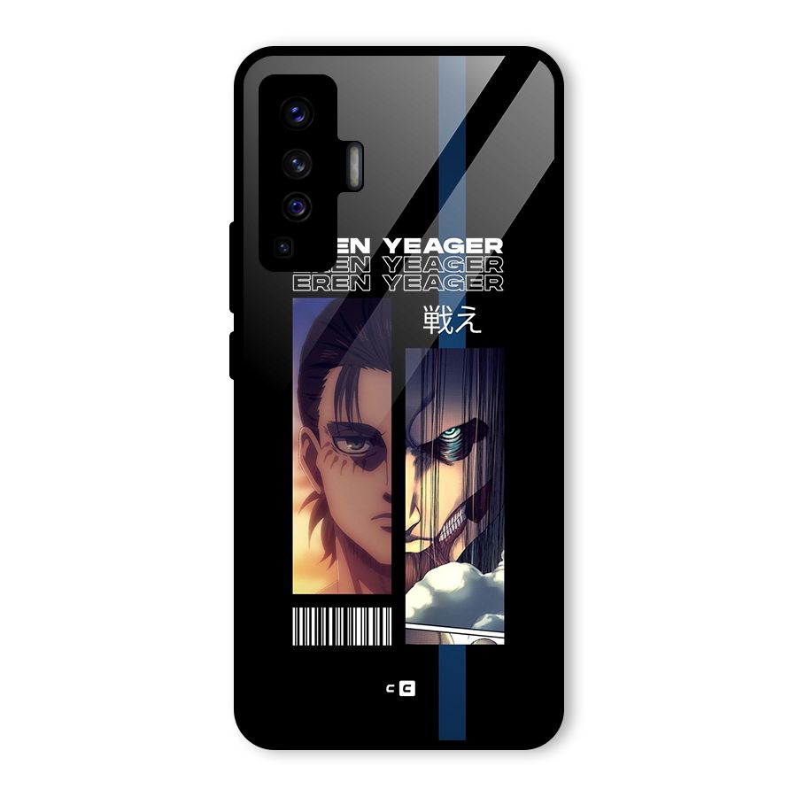 Eren Yeager Angry Glass Back Case for Vivo X50