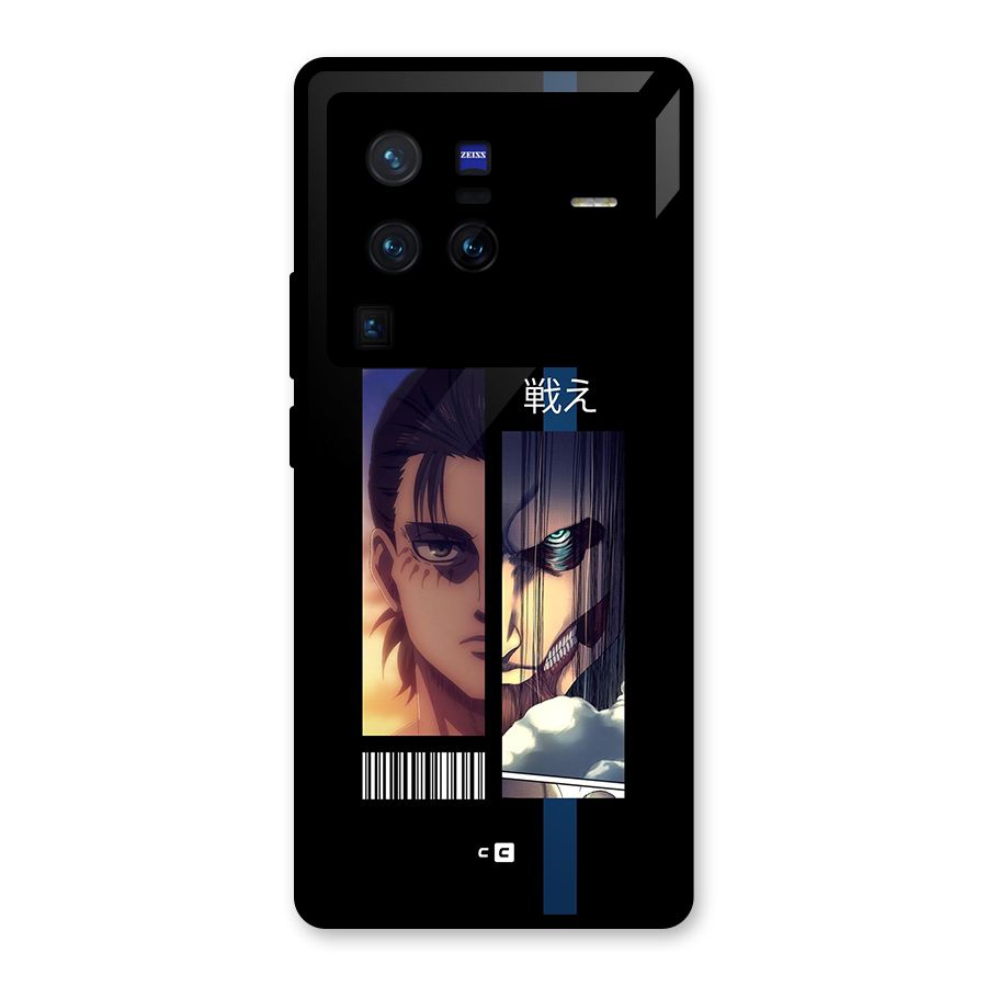 Eren Yeager Angry Glass Back Case for Vivo X80 Pro