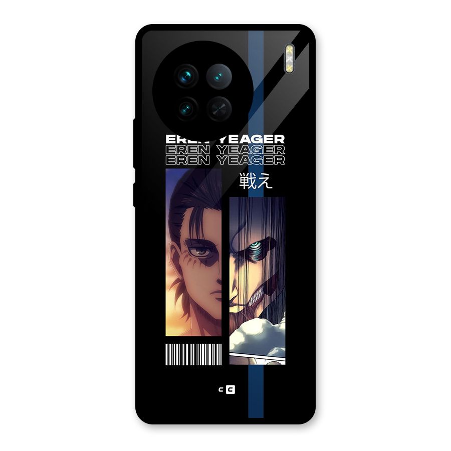 Eren Yeager Angry Glass Back Case for Vivo X90