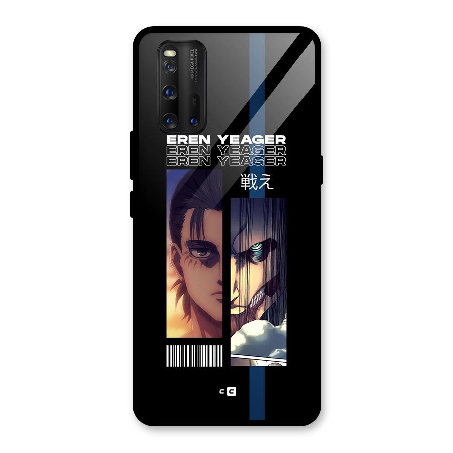 Eren Yeager Angry Glass Back Case for Vivo iQOO 3