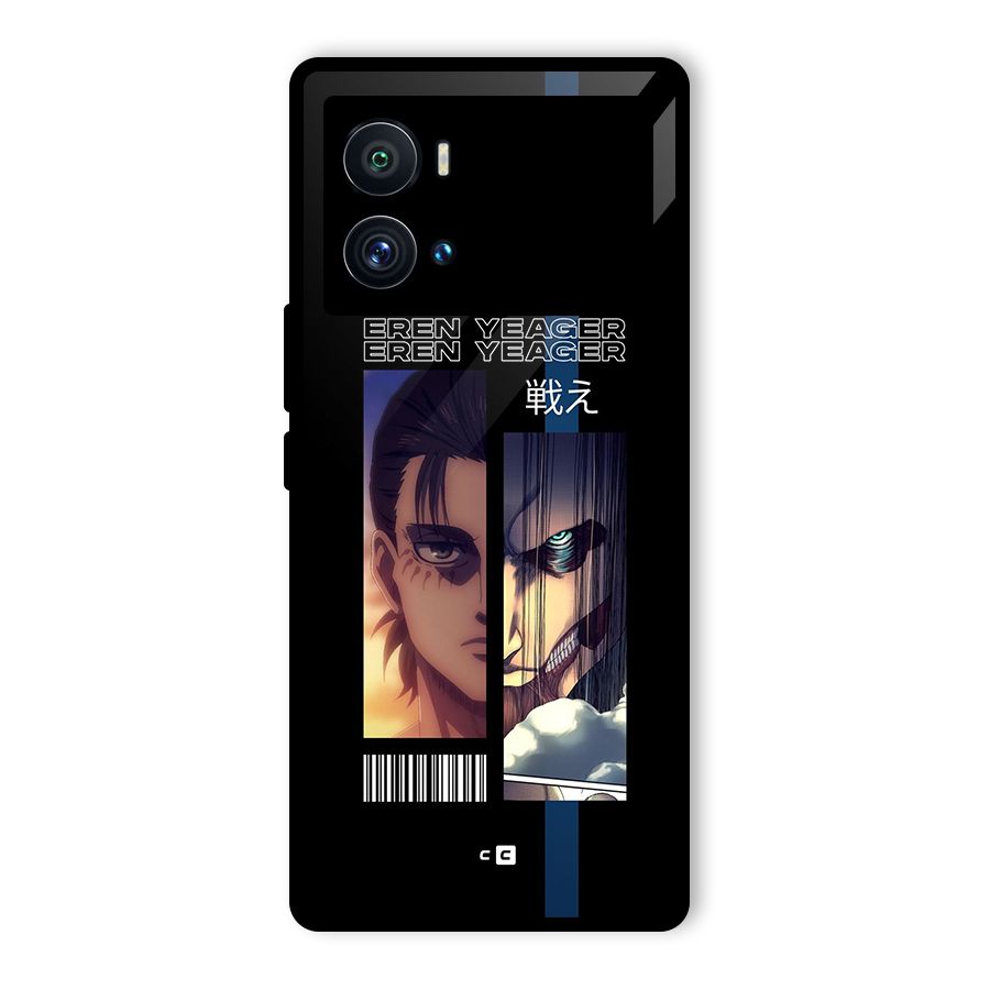 Eren Yeager Angry Glass Back Case for Vivo iQOO 9 Pro