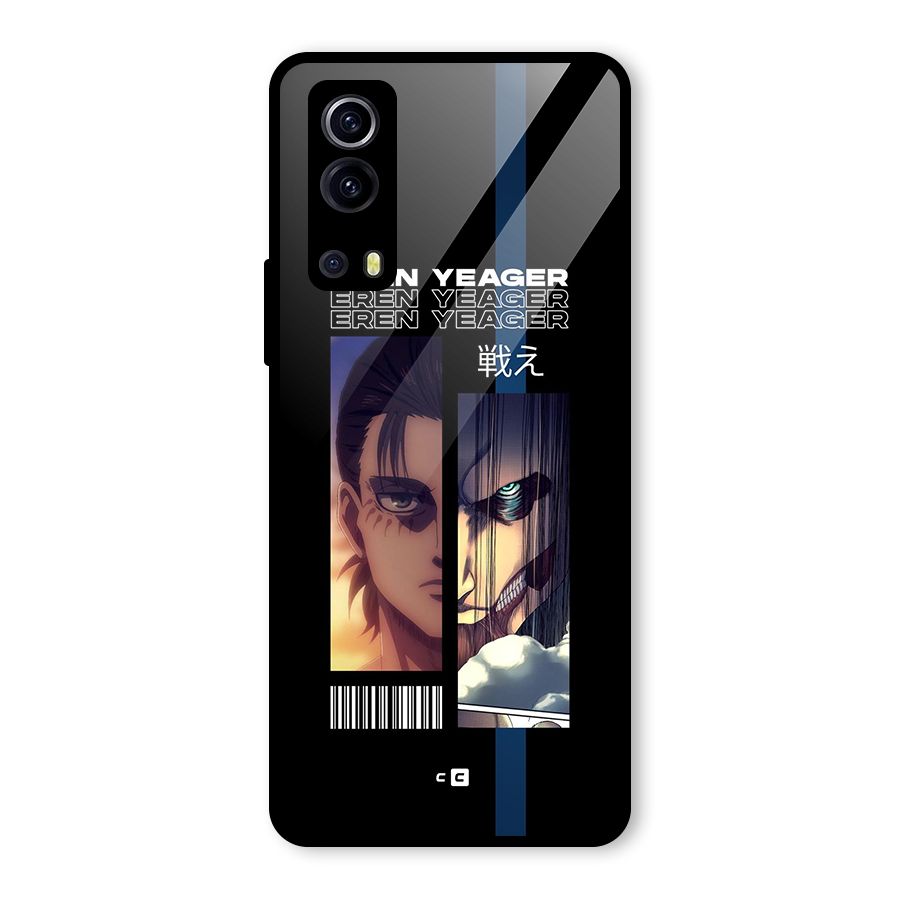 Eren Yeager Angry Glass Back Case for Vivo iQOO Z3