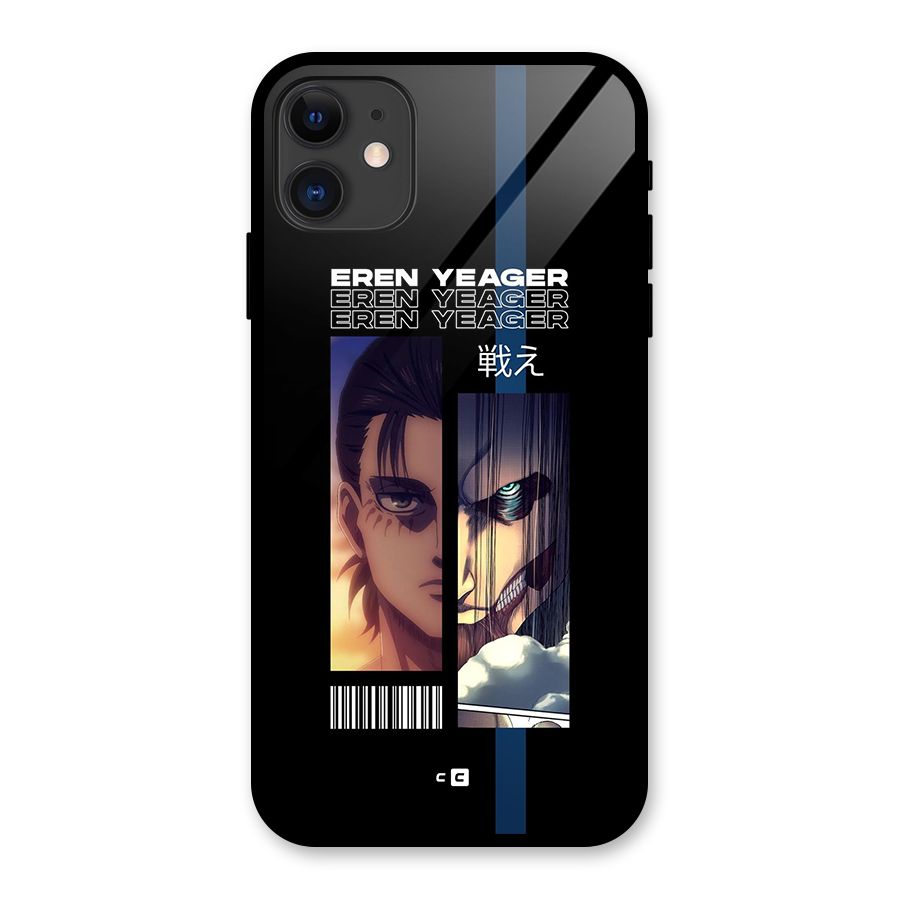 Eren Yeager Angry Glass Back Case for iPhone 11