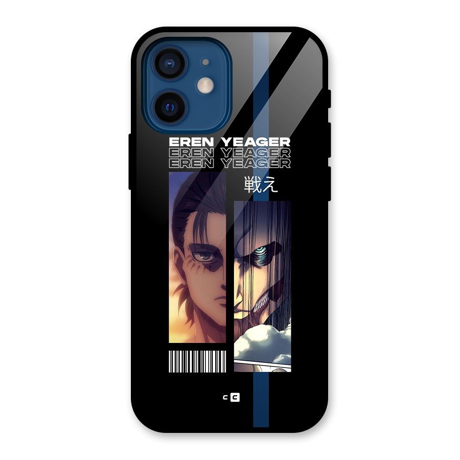 Eren Yeager Angry Glass Back Case for iPhone 12 Mini