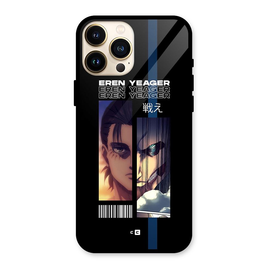 Eren Yeager Angry Glass Back Case for iPhone 13 Pro Max