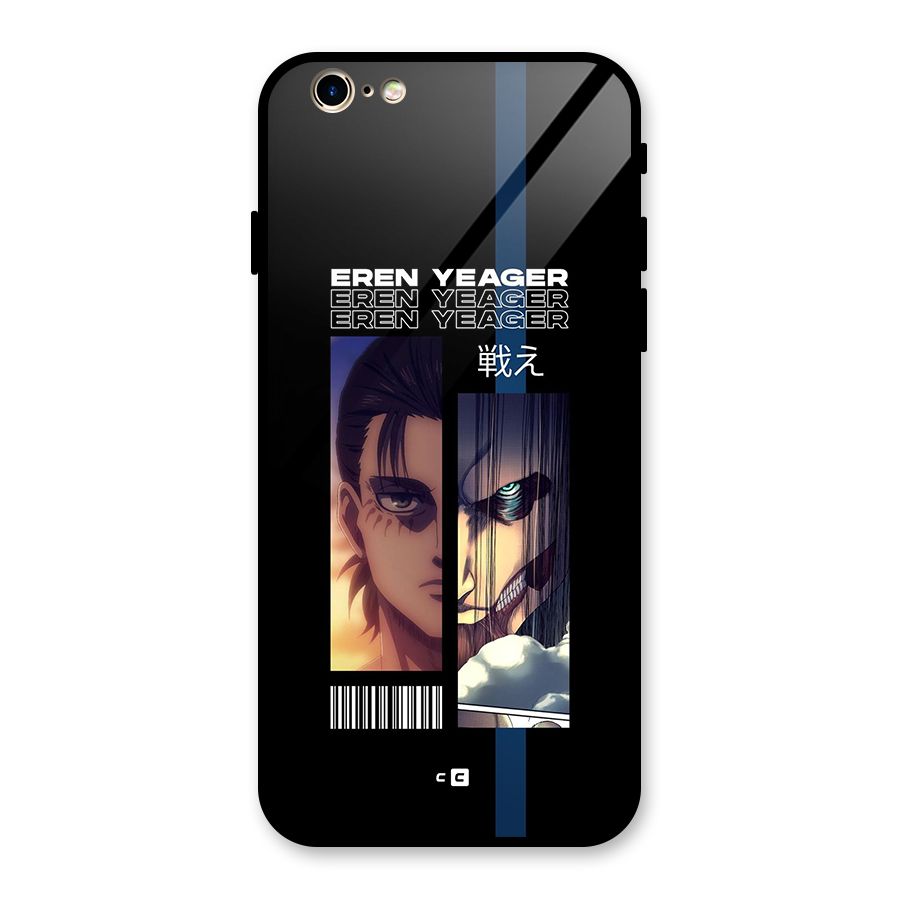 Eren Yeager Angry Glass Back Case for iPhone 6 6S