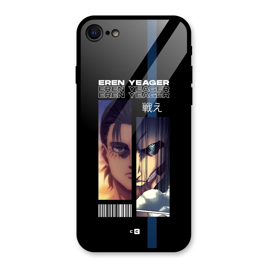 Eren Yeager Angry Glass Back Case for iPhone 7