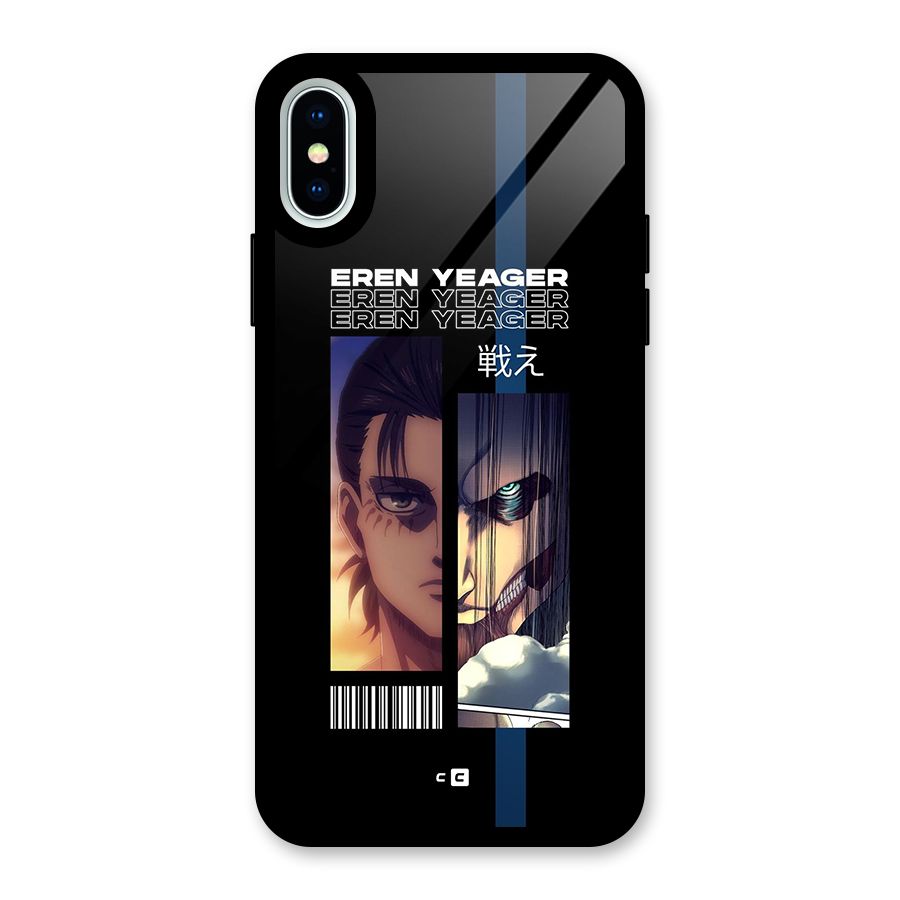 Eren Yeager Angry Glass Back Case for iPhone XS