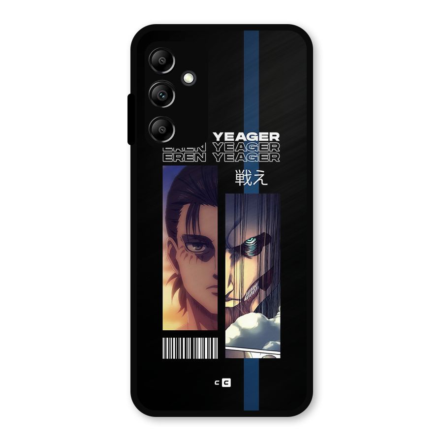 Eren Yeager Angry Metal Back Case for Galaxy A14 5G