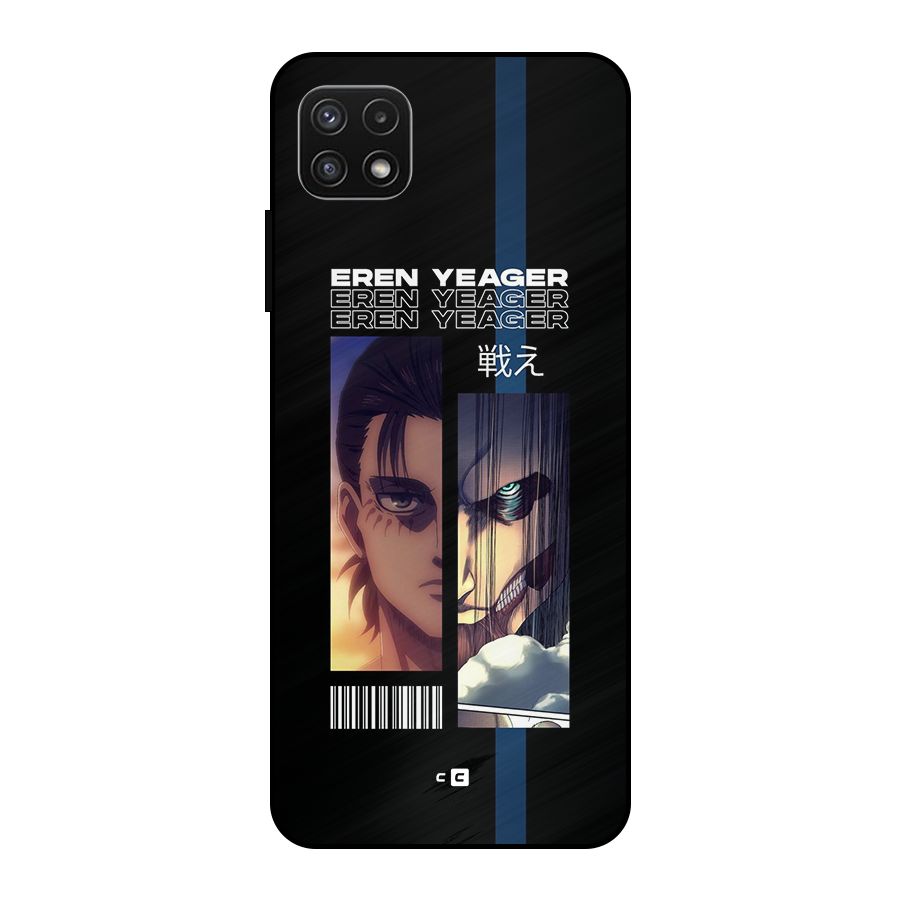 Eren Yeager Angry Metal Back Case for Galaxy A22 5G