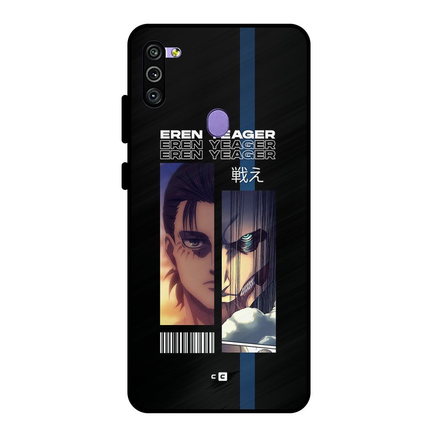 Eren Yeager Angry Metal Back Case for Galaxy M11