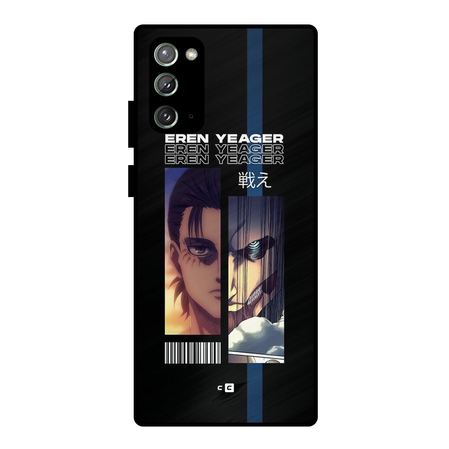 Eren Yeager Angry Metal Back Case for Galaxy Note 20