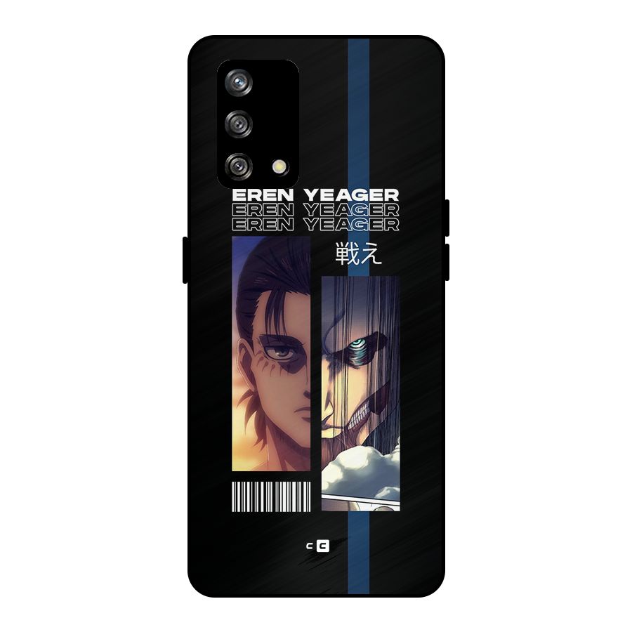 Eren Yeager Angry Metal Back Case for Oppo F19