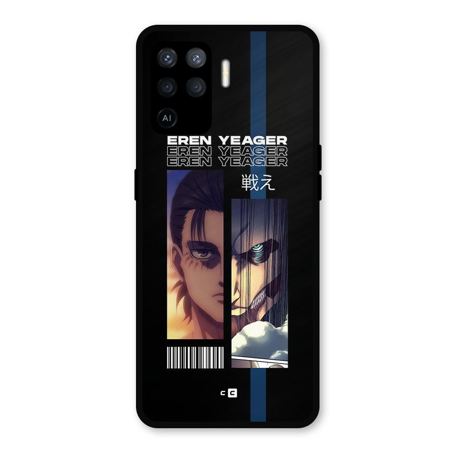Eren Yeager Angry Metal Back Case for Oppo F19 Pro