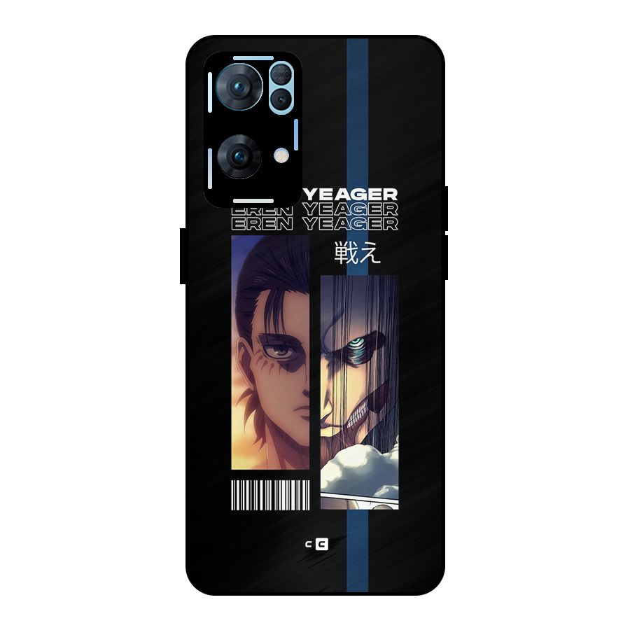 Eren Yeager Angry Metal Back Case for Oppo Reno7 Pro 5G