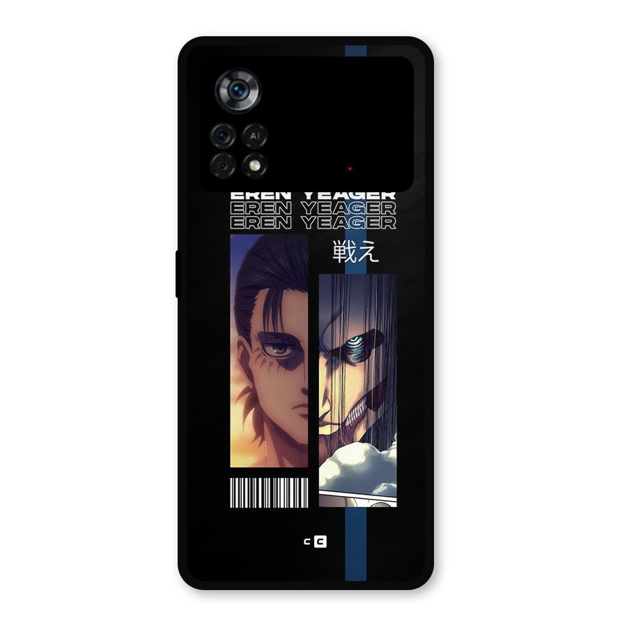Eren Yeager Angry Metal Back Case for Poco X4 Pro 5G