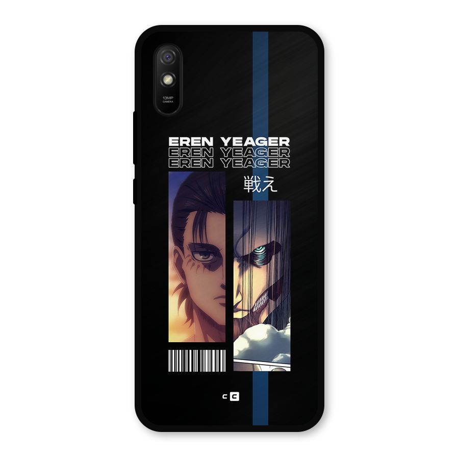 Eren Yeager Angry Metal Back Case for Redmi 9a