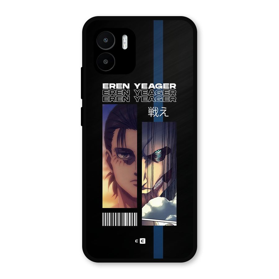 Eren Yeager Angry Metal Back Case for Redmi A2