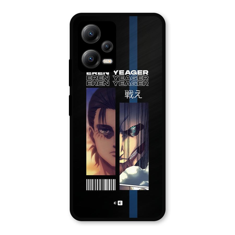 Eren Yeager Angry Metal Back Case for Redmi Note 12 5G