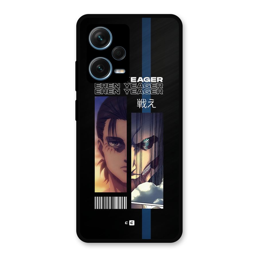 Eren Yeager Angry Metal Back Case for Redmi Note 12 Pro Plus 5G