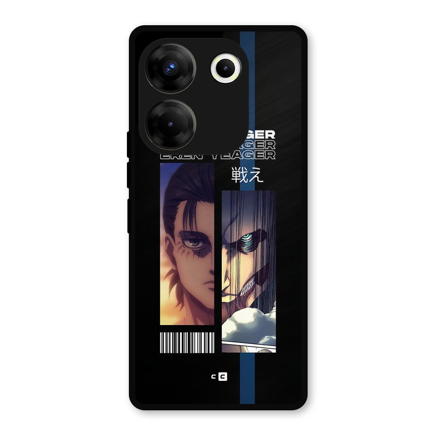 Eren Yeager Angry Metal Back Case for Tecno Camon 20 Pro