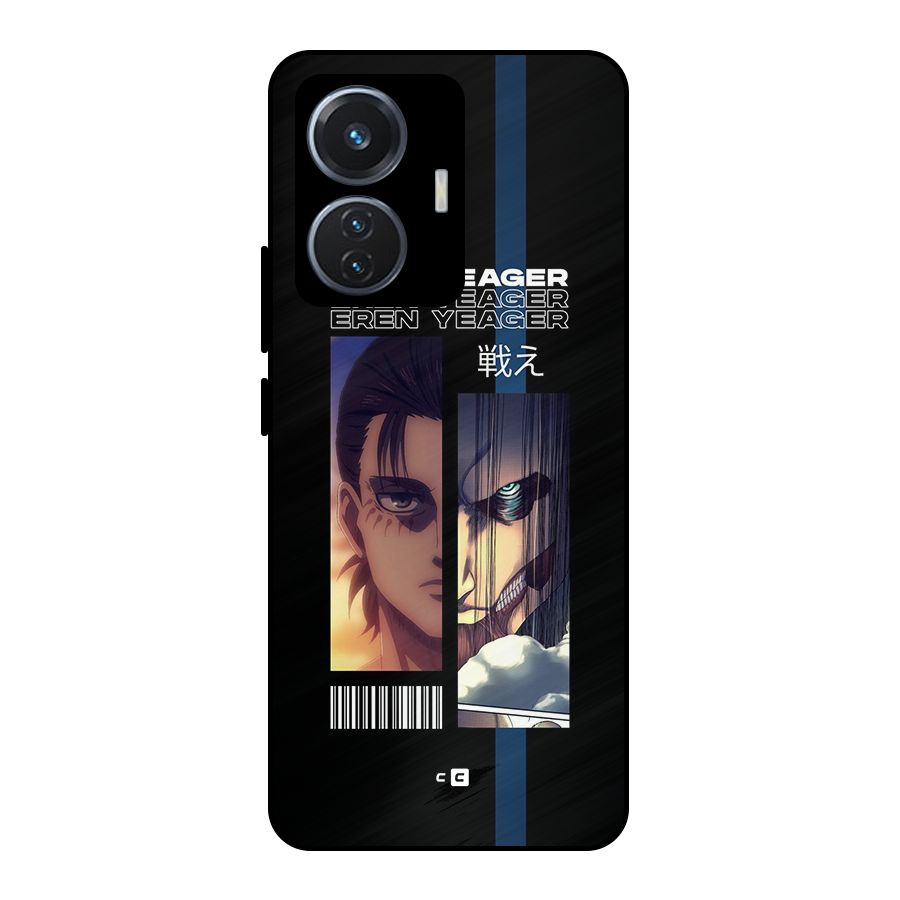 Eren Yeager Angry Metal Back Case for Vivo T1 44W