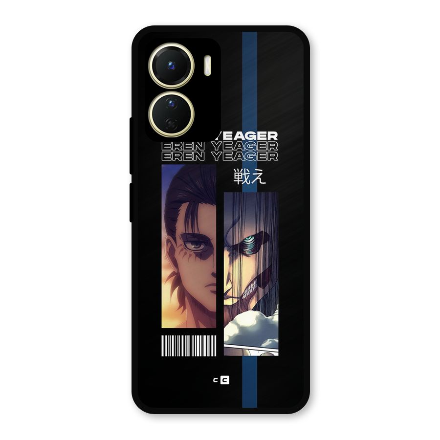 Eren Yeager Angry Metal Back Case for Vivo T2x