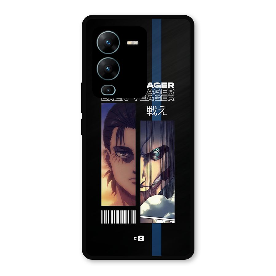 Eren Yeager Angry Metal Back Case for Vivo V25 Pro