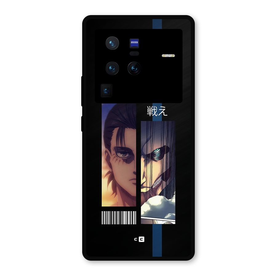 Eren Yeager Angry Metal Back Case for Vivo X80 Pro