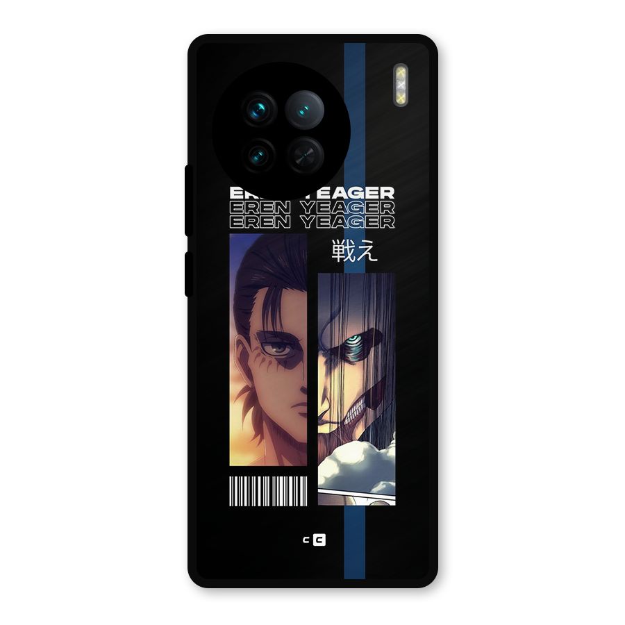 Eren Yeager Angry Metal Back Case for Vivo X90