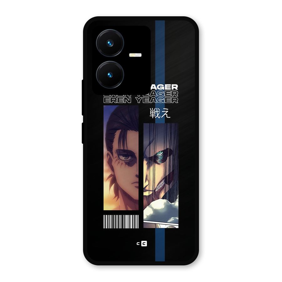 Eren Yeager Angry Metal Back Case for Vivo Y22
