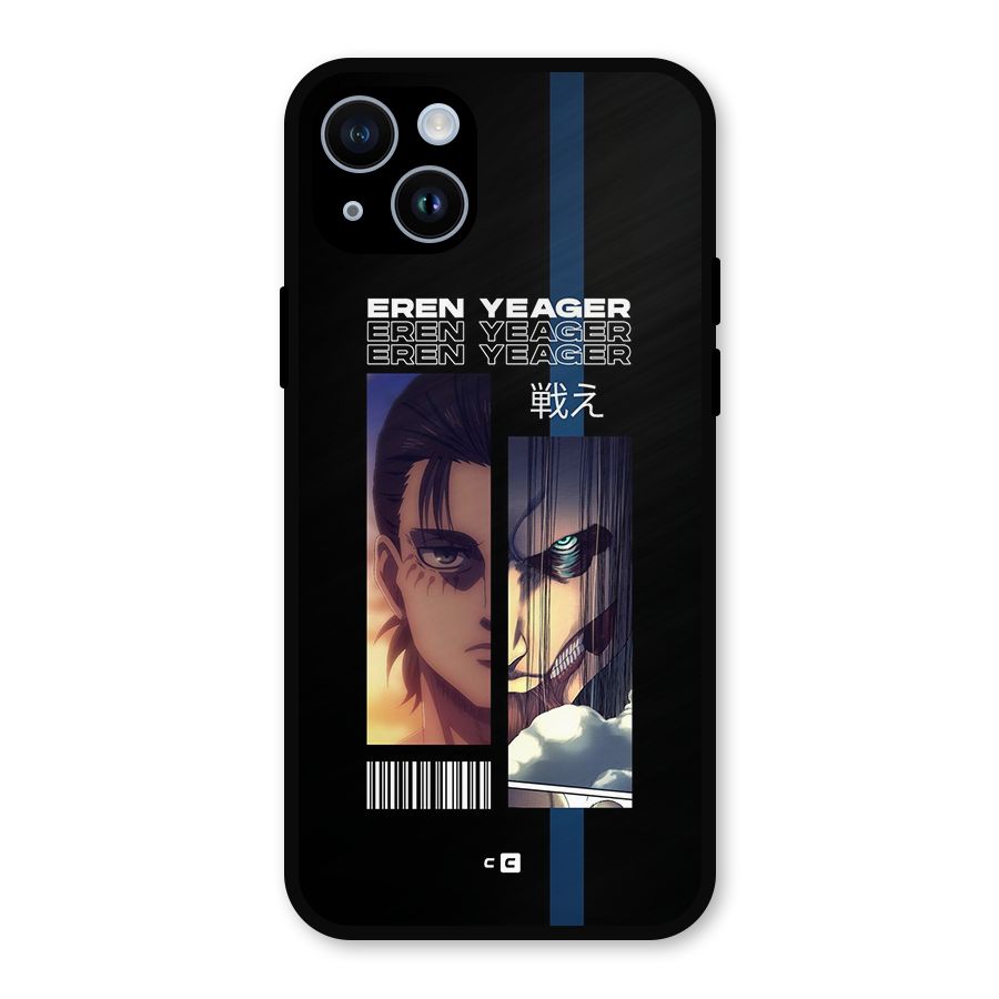 Eren Yeager Angry Metal Back Case for iPhone 14