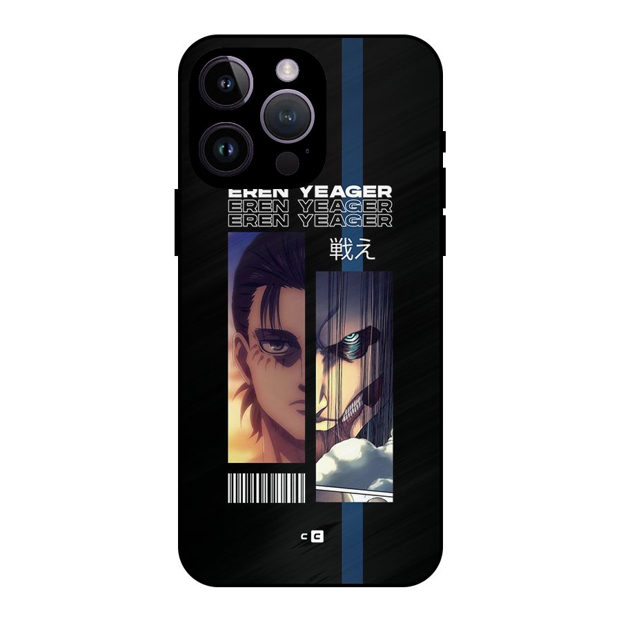 Eren Yeager Angry Metal Back Case for iPhone 14 Pro Max