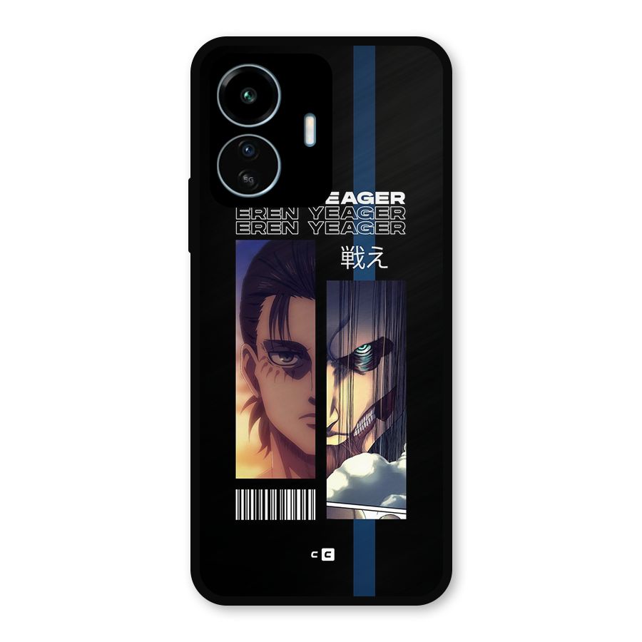 Eren Yeager Angry Metal Back Case for vivo iQOO Z6 Lite 5G