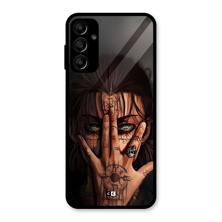 Eren Yeager Illustration Glass Back Case for Galaxy A14 5G